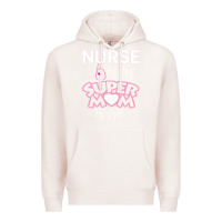 Pale Pink nurse by day super mom by night Premium Hoodie - artisFamous