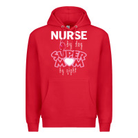 Red nurse by day super mom by night Premium Hoodie - artisFamous