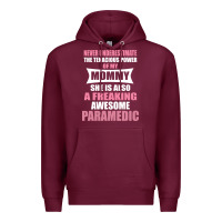 Burgundy never underestimate mommy paramedic Premium Hoodie - artisFamous