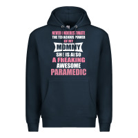 Navy never underestimate mommy paramedic Premium Hoodie - artisFamous