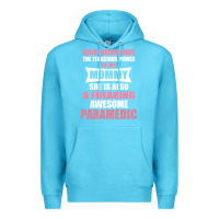 Ocean Blue never underestimate mommy paramedic Premium Hoodie - artisFamous