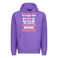 Purple never underestimate mommy paramedic Premium Hoodie - artisFamous
