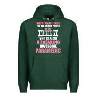 Sports Green never underestimate mommy paramedic Premium Hoodie - artisFamous