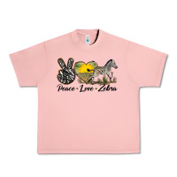Salmon peace love zebra Urban Heavy Tee - LillyAllenDesigns