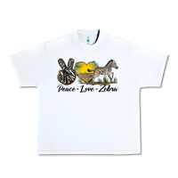 White peace love zebra Urban Heavy Tee - LillyAllenDesigns