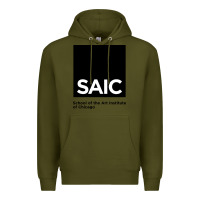 Army Green School of The Art Institute of Chicago College Premium Hoodie - artisFamous