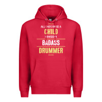 Cardinal i raised a badass drummer Premium Hoodie - artisFamous