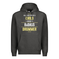 Charcoal Heather i raised a badass drummer Premium Hoodie - artisFamous