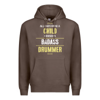 Coffee i raised a badass drummer Premium Hoodie - artisFamous