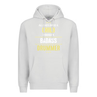 Dove Grey i raised a badass drummer Premium Hoodie - artisFamous