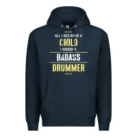 Navy i raised a badass drummer Premium Hoodie - artisFamous