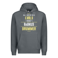 Rock i raised a badass drummer Premium Hoodie - artisFamous