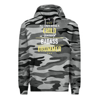 Slate Camo i raised a badass drummer Premium Hoodie - artisFamous