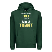 Sports Green i raised a badass drummer Premium Hoodie - artisFamous