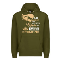 Army Green women are born in richmond Premium Hoodie - artisFamous
