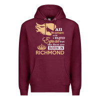 Burgundy women are born in richmond Premium Hoodie - artisFamous