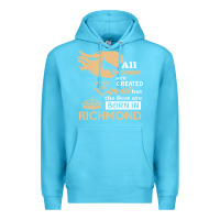 Ocean Blue women are born in richmond Premium Hoodie - artisFamous