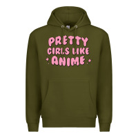 Army Green Pretty Girls Like Anime Premium Hoodie - artisFamous