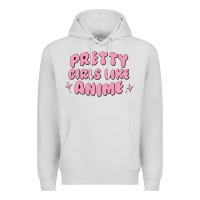 Dove Grey Pretty Girls Like Anime Premium Hoodie - artisFamous