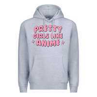 Heather Grey Pretty Girls Like Anime Premium Hoodie - artisFamous