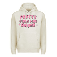 Oatmeal Heather Pretty Girls Like Anime Premium Hoodie - artisFamous