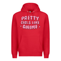 Red Pretty Girls Like Anime Premium Hoodie - artisFamous