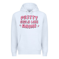 White Pretty Girls Like Anime Premium Hoodie - artisFamous
