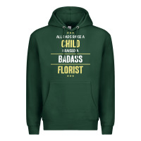 Sports Green i raised a badass florist Premium Hoodie - artisFamous