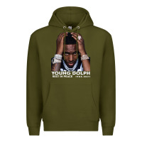 Army Green Rest in Peace Young Dolph Premium Hoodie - artisFamous