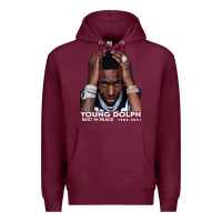 Burgundy Rest in Peace Young Dolph Premium Hoodie - artisFamous