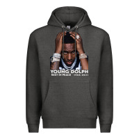 Charcoal Heather Rest in Peace Young Dolph Premium Hoodie - artisFamous