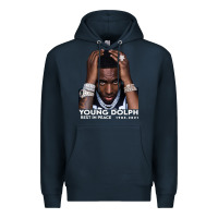 Navy Rest in Peace Young Dolph Premium Hoodie - artisFamous