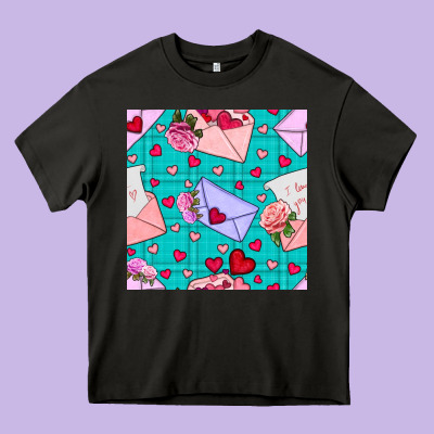 Valentines Day Love Letter And Envelope Heavy Core Tee Designed By Bundleandbundleshop