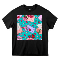 Black valentines day love letter and envelope Heavy Core Tee - BundleAndBundleShop
