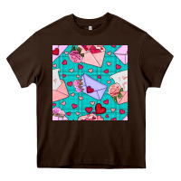 Chocolate Brown valentines day love letter and envelope Heavy Core Tee - BundleAndBundleShop