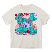 Cream valentines day love letter and envelope Heavy Core Tee - BundleAndBundleShop
