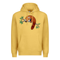 Antique Gold red panda sleeping Premium Hoodie - artisFamous