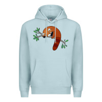 Blue Mist red panda sleeping Premium Hoodie - artisFamous