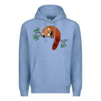 Colony Blue red panda sleeping Premium Hoodie - artisFamous