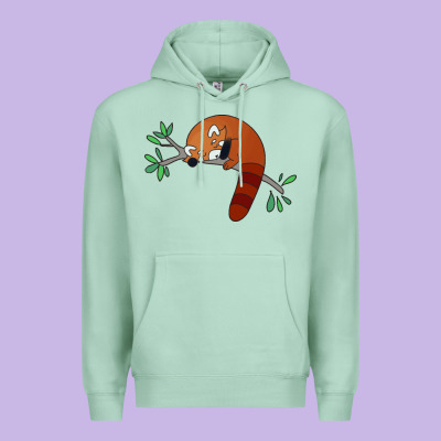 Red Panda Sleeping Premium Hoodie Designed By Artisfamous