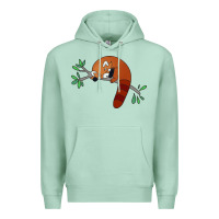 Seafoam red panda sleeping Premium Hoodie - artisFamous