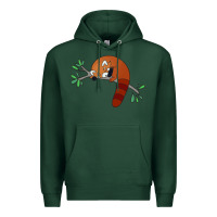 Sports Green red panda sleeping Premium Hoodie - artisFamous
