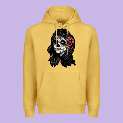 Sugar Skull Lady Premium Hoodie Designed By Artisfamous