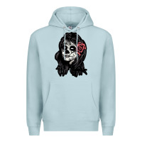Blue Mist sugar skull lady Premium Hoodie - artisFamous