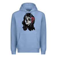 Colony Blue sugar skull lady Premium Hoodie - artisFamous