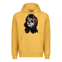 Mustard sugar skull lady Premium Hoodie - artisFamous