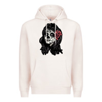 Pale Pink sugar skull lady Premium Hoodie - artisFamous