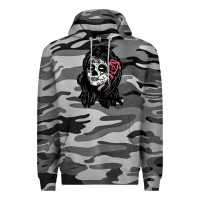 Slate Camo sugar skull lady Premium Hoodie - artisFamous