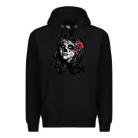 Black sugar skull lady Premium Hoodie - artisFamous