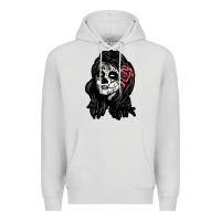 Dove Grey sugar skull lady Premium Hoodie - artisFamous